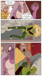 1boy 1futa 1girl amethyst_(steven_universe) masturbation peridot_(steven_universe) steven_universe