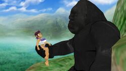 big_breasts disney disney_channel handheld jungle_background king_kong king_kong_(2005) king_kong_(series) latina luz_noceda panties size_difference smaller_female the_owl_house