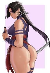 1girls ass ass_focus bubble_ass female female_only gud0c huge_ass looking_at_viewer looking_back marvel marvel_rivals psylocke psylocke_(marvel_rivals) sai_(marvel) thick_thighs vengeance_psylocke