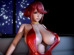 3d cleavage dress honey_select large_breasts pyra river_rock xenoblade_(series) xenoblade_chronicles_2