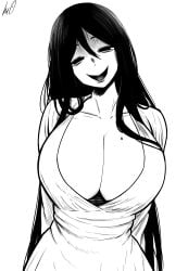 1girl black_hair female how_to_date_an_entity_(and_stay_alive) looking_at_viewer lughost mrs_(how_to_date_an_entity_(and_stay_alive) smiling smiling_at_viewer solo solo_female tagme