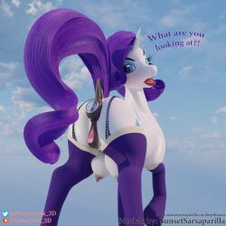 1:1 3d_(artwork) anal anal_sex animal_genitalia animal_vulva anus ass blue_eyes buttplug buttplug_in_ass buttplug_insertion clitoris clothing crotch_breasts cutie_mark dialogue digital_media_(artwork) equid equine equine_genitalia equine_vulva eyebrows eyelashes feral flutterpink_3d friendship_is_magic genitals hair hasbro hi_res horn legwear mammal my_little_pony mythological_creature mythological_equine mythology nipples object_in_ass outside penetration plug_(sex_toy) plug_insertion puffy_anus pupils purple_clothing purple_hair purple_legwear rarity_(mlp) sex_toy sex_toy_in_ass sex_toy_insertion solo talking_to_viewer text thick_thighs thigh_highs unicorn white_body
