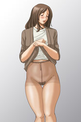 blush milf ny-o-ph pantyhose pubic_hair simple_background