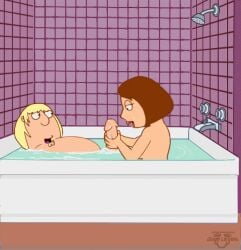 animated bath bathroom blowjob breasts breasts_out chris_griffin cum cum_in_mouth cum_inside family_guy guido_l handjob incest kissing meg_griffin naked naked_female naked_male penis_out sucking_penis