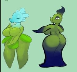 artesjsc big_ass big_breasts breasts bubble_butt cleavage female huge_ass huge_breasts peashooter_(pvz) plant plant_girl plant_humanoid plants_vs._zombies plants_vs_zombies pvz tagme thick_thighs wide_hips