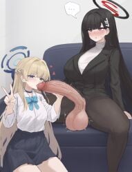 ... 1futa 1girls balls big_breasts black_halo black_jacket black_pantyhose black_skirt blue_archive blue_eyes blue_halo blunt_bangs blush breasts clothed clothing couch duo erection fellatio female futa_on_female futa_with_female futanari halo hand_up heart highres huge_cock huge_testicles human jacket large_breasts licking licking_penis light-skinned_female light-skinned_futanari light_skin long_hair long_sleeves looking_at_viewer minishell mostly_clothed multicolored_halo multiple_girls on_couch oral pantyhose penis red_eyes red_halo rio_(blue_archive) shirt sitting skirt spoken_ellipsis spread_legs sweater testicles toki_(blue_archive) tongue tongue_out two-tone_halo uncensored v veins veiny_penis very_long_hair white_shirt white_sweater wide_spread_legs