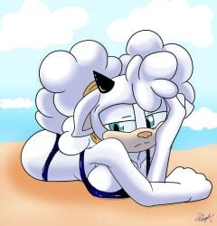 beach bikini female furry knightnight54 lanolin_the_sheep sega sonic_(series)