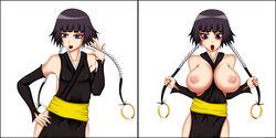 alborlen bleach breast_expansion breasts deviantart large_breasts nipples open_mouth purple_eyes purple_hair resized short_hair shounen_jump soifon sui-feng