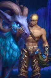 armor bare_chest blonde_hair half_naked human hunter_(warcraft) krestotheartist male male_only pucker_(puckernjimi) solo solo_male warcraft white_skin world_of_warcraft