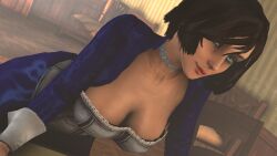 3d bioshock bioshock_infinite blue_eyes brown_hair dinoboy555 elizabeth_comstock female female_focus tagme