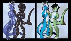 2023 anthro blush blush_lines chastity_bulge chastity_cage chastity_device clothing dildo_in_mouth dragon duo eastern_dragon felid fish fur furred_dragon furred_scalie handles_on_thighs hi_res latex latex_clothing latex_skinsuit lion lock_bulge maefeline male mammal marine mythological_creature mythological_scalie mythology nub_chastity_cage oral oral_penetration pantherine penetration scalie sex_toy sex_toy_in_mouth sex_toy_insertion shark skinsuit slim_anthro slim_male slim_sub submissive submissive_anthro submissive_male tight_clothing