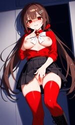 ai_generated danganronpa danganronpa_v3 fingering harukawa_maki masturbation wet