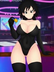 black_gloves black_legwear black_socks bunnysuit choker dragon_ball female gine wifeykefla woman