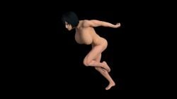 1girls 3d animated attack_on_titan daz_studio mikasa_ackerman raider_(artist) running solo tagme