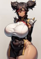 1girls ai_generated big_breasts big_thighs breasts busty curvy dark-skinned_female dark_skin female female_only genshin_impact giant_thighs gigantic_breasts gigantic_thighs huge_breasts huge_thighs large_breasts large_thighs massive_breasts massive_thighs oatmealdood thick_thighs thighs voluptuous wide_thighs xinyan_(genshin_impact)