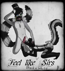 2012 balls bark_bark_boom_(artist) cum erection fellatio gay girly joel_the_lemur lemur male nude oral oral_sex penis plain_background ravenluffs_(character) ribbons sex skunk tongue