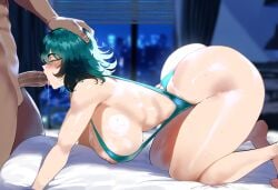 ai_generated ass ass_focus back_view big_ass big_breasts big_butt big_thighs blowjob dark-skinned_male dijiai erection fellatio focus from_behind from_behind_position from_side fubuki_(one-punch_man) head_grab hourglass_figure interracial large_penis looking_at_viewer looking_back nsfw one-punch_man penis penis_in_mouth round_ass round_butt thick thick_ass thick_butt thick_legs thick_thighs thighs wide_hips