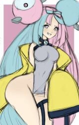 1girls ass bare_legs bare_thighs big_ass breasts chanleefat iono_(pokemon) light-skinned_female light_skin pokemon pokemon_sv sharp_teeth smile solo tagme thick_ass thick_thighs thighs two_tone_hair wide_hips wip work_in_progress