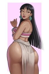 1girls ass ass_focus big_ass chel_(the_road_to_el_dorado) curvaceous curvy curvy_female dark-skinned_female dark_skin female female_focus female_only gud0c hi_res highres long_hair looking_back round_butt slim_waist smile smiling solo solo_focus the_road_to_el_dorado thick_ass thick_thighs thighs wide_hips