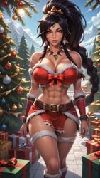 1girls abs ai_generated big_breasts black_hair black_hair_female christmas christmas_outfit christmas_present christmas_tree ear_piercing ear_piercings ear_ring ear_rings earring earrings female female_abs female_focus hi_res high_res high_resolution highres large_breasts league_of_legends long_hair long_hair_female looking_at_viewer nidalee orange_eyes orange_eyes_female ponytail ponytail_female riot_games skimpy skimpy_clothes skimpy_clothing skimpy_costume skimpy_outfit smile smile_at_viewer smiling_at_viewer snow_bunny_nidalee snowdown snowdown_series snowdown_showdown_series solo solo_female solo_focus thealphega tooth_necklace tribal_markings tribal_tattoo tribal_tattoos