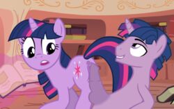 big_penis boggle dusk_shine_(mlp) equine female friendship_is_magic horse horsecock male my_little_pony orgasm penis selfcest sex straight straight_hair twilight_sparkle_(mlp)