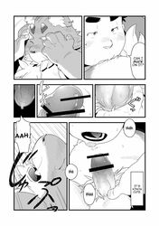 anthro chubby comic fellatio gay human kira_nerisu male mammal oral oral_sex penis precum sex tecfront tongue translated