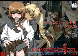 2girls blush breast_grab breasts clothing female fingering fingering_from_behind from_behind grope groping groping_from_behind groping_through_clothes gunslinger_girl henrietta_(gunslinger_girl) moaning multiple_girls pussy_juice reach_around skirt triela_(gunslinger_girl) yuri