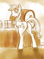 applejack_(mlp) cutie_mark equine female friendship_is_magic hair horse kohtek long_hair my_little_pony pony pussy sketch smooth_skin