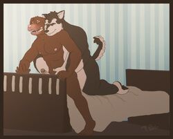 anthro bed canine fur furry gay grope malamute male penis size_difference teddybearlumpkins