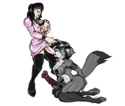 2girls anthro artist_request balls canine corruption_of_champions erection fellatio fox furry futanari handjob horsecock human intersex masturbation nude oral penis scylla_(corruption_of_champions) urta_(corruption_of_champions) veins veiny_penis