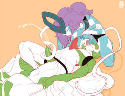 2011 2boys balls clothing cum cumshot erection fydbac gardevoir gay green_hair hair male male/male male_gardevoir male_only male_pokemon muscles nintendo oral orgasm penis plain_background pokemon pokemon_(species) pokemon_rse pokemorph sex suicune tongue