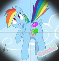 dildo english_text equine evilkey_(artist) female friendship_is_magic from_behind fur furry furry_only hair looking_at_viewer multicolored_hair my_little_pony pegasus purple_eyes pussy rainbow_dash_(mlp) rainbow_hair scope sex_toy solo straight_hair text wings