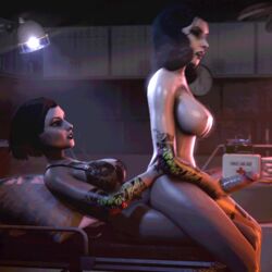 2girls 3d anal animated big_breasts bioshock bioshock_infinite black_hair bouncing_breasts bra breasts burial_at_sea closed_eyes dual_persona elizabeth_comstock futa_on_futa futanari gurney hair human imflain indoors intersex large_breasts large_penis long_hair masturbation nude pale_skin penis reverse_cowgirl_position riding selfcest sex short_hair source_filmmaker stroking tattoo torso_grab