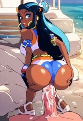 ai_generated cum_in_pussy cum_in_pussy cum_inside dark-skinned_female doggy_style doggy_style dubious_consent excessive_cum huge_cock interracial interracial_sex nessa_(pokemon) pale-skinned_male pokemon sex_through_clothes vaginal_penetration vaginal_penetration will_of_ai