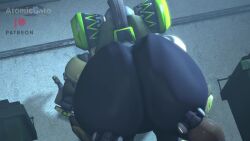 3d_(artwork) animated ass_clapping atomicgato big_ass omnic orisa overwatch patreon robot robot_girl sound source_filmmaker tagme twerking video