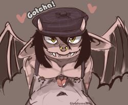 1boy 1girls 2024 black_hair boobjob deadlock female flat_chest gargoyle glebscream hat heart hi_res horns ivy_(deadlock) male male/female nose_piercing piercing sharp_teeth short_hair wings yellow_eyes