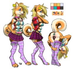 animal_genitalia animal_vulva anthro bird_dog breasts bussaca canid canine canine_genitalia canine_vulva canis cocker_spaniel domestic_dog female genitals hunting_dog mammal mixed_breed model_sheet mona_alua_atrishi multi_breast spaniel