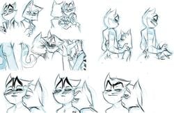 2boys anthro anthro_only bite blowjob blush cat cat_ears cat_tail clothed duo felid feline fellatio frown fur furry gay glasses grinding groping lackadaisy licking licking_lips licking_neck male male/male male_only mordecai_heller multiple_males neck_bite no_humans nude oral rocky_rickaby simple_background sketch smile uncolored webcomic white_background yaoi