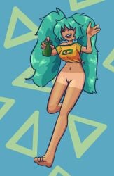 1girls bottomless brazil brazilian brazilian_female brazilian_miku female hatsune_miku pussy senftember senftember_(2024) soupybay tagme tanline vocaloid