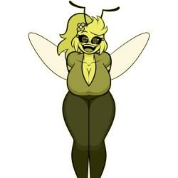 ankaa_avarshina anthro bee breasts bweswees_bizznip clothed clothing colorbox_(mustard) furry happy happy_female incredibox insect_girl insect_humanoid insect_wings insects large_breasts