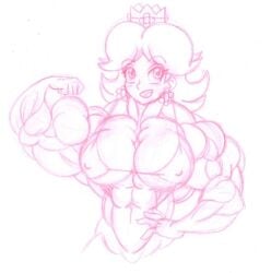 abs biceps big_breasts big_muscles breasts female huge_breasts large_breasts large_muscles muscles muscular_arms muscular_female muscular_legs muscular_thighs pecs princess_daisy siegfried129 super_mario_bros.