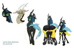 discord_(mlp) feral friendship_is_magic my_little_pony purevil queen_chrysalis_(mlp)