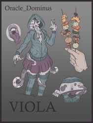 anthro anus female food hoodie oracle_dominus skirt squid_girl tentacle tentacle_hair