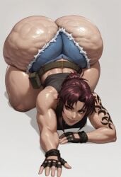 ai_generated big_ass black_lagoon cellulite gvukub huge_ass muscular_female revy