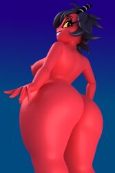 3d_(artwork) anthro argos90 ass ass_grab big_ass blender_(artwork) blender_cycles digital_media_(artwork) female female_only helluva_boss hi_res looking_back millie_(helluva_boss) nude nude_female solo solo_focus thick_ass thick_thighs thighs