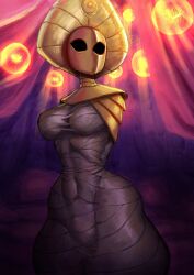 1girls armless breasts bug bug_girl child_bearing_hips clothed female fully_clothed godseeker hips hollow_knight hollow_night_(project) insect_girl insectoid insects lord_moku mask masked masked_female no_arms thick thick_thighs thighs wide_hips wrapped wrapped_up