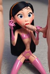 ai_generated big_lips bimbo_lip bimbo_lips black_hair blowjob blue_eyes blue_eyeshadow choker dick_sucking_lips eyeshadow fellatio garter_belt garter_straps gloves hairband kiss_mark late latex latex_clothing latex_gloves latex_stockings latex_thighhighs lipstick lipstick_mark lipstick_on_balls lipstick_on_penis lipstick_ring long_gloves long_hair penis_in_mouth red_lips red_lipstick red_lipstick_mark red_lipstick_mark_on_penis shiny_latex stockings sucking sucking_penis the_incredibles violet_parr