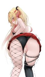 1girls 2d 2d_(artwork) after_sex back back_view black_thong blonde_hair blush chains cum cum_in_pussy cum_inside ear_piercing eternals_(idol_corp) female female_only fishnets idol_corp idol_es latam_virtual_youtuber light-skinned_female light_skin long_hair looking_at_viewer looking_back looking_back_at_viewer miniskirt nipple pigtails pointy_ears red_eyes red_hair ruby_runeheart semen sh_rkgk shaking simple_background slim_girl small_breasts smiling smiling_at_viewer solo standing thong thong_aside two_tone_hair virtual_youtuber vtuber vtuberfanart white_background young younger_female