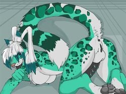 amaranth anthro feline fur furry futanari herm intersex leopard nipple_piercing randomdragon snow_leopard