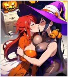 2females 2girls 2women ai_generated akeno_himejima girl_on_girl high_school_dxd lesbian_couple lesbian_kiss lesbian_sex rias_gremory yuri yuri yuri